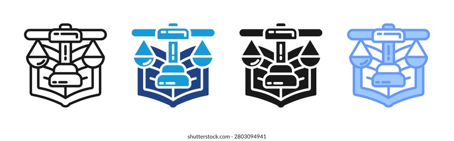 Law Book icon set multiple style collection
