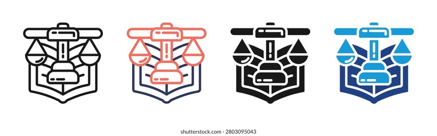 Law Book icon set multiple style collection
