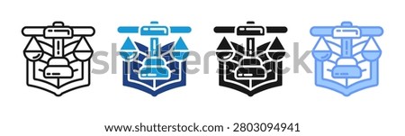 Law Book icon set multiple style collection