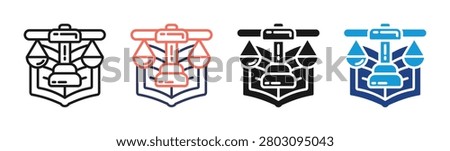 Law Book icon set multiple style collection