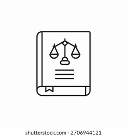 Vector de signo de icono de libro de leyes