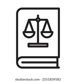 Gesetzbuch-Symbol Einfache dünne Umrisse