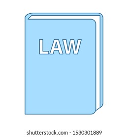 Symbol für das Rechtsbuch. Einfach mit dem Design der blauen Füllung übereinstimmen. Vektorgrafik.