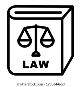 Law book icon in trendy outline style design. Vector illustration isolated on white background.