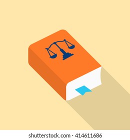 Law book icon, Vector flat long shadow design. EPS10