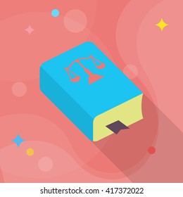 Law book icon, Vector flat long shadow design. EPS10