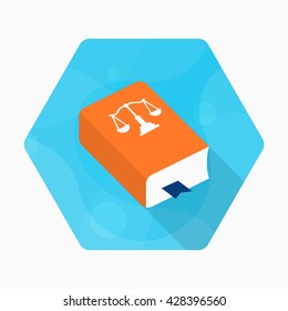 Law book icon, Vector flat long shadow design. EPS10