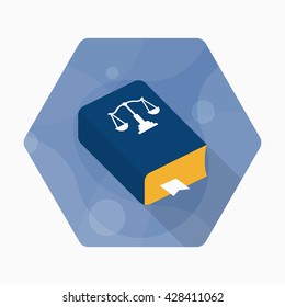 Law book icon, Vector flat long shadow design. EPS10