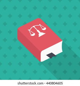 Law book icon, Vector flat long shadow design. EPS10