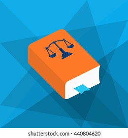 Law book icon, Vector flat long shadow design. EPS10