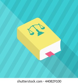 Law book icon, Vector flat long shadow design. EPS10