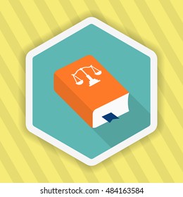 Law book icon, Vector flat long shadow design. EPS10