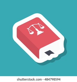 Law book icon, Vector flat long shadow design. EPS10