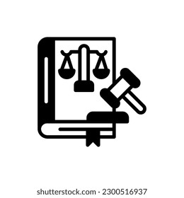 Icono del libro de leyes en vector. Ilustración