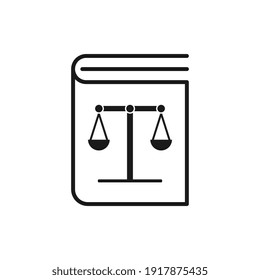 Law book icon vector isolated on white background, Law book sign. Flat design icon