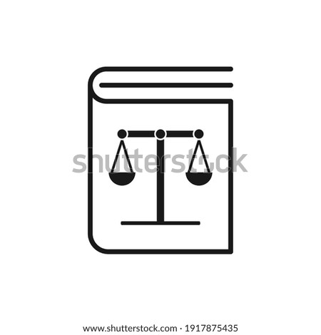 Law book icon vector isolated on white background, Law book sign. Flat design icon