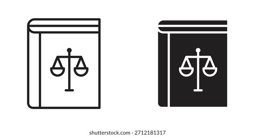 Ikone des Gesetzesbuchs in der Vektorgrafik. Logotyp