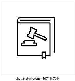 Law Book icon vector outline style