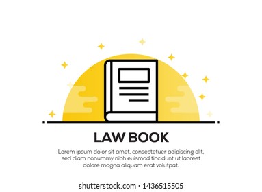 LAW BOOK AND ILLUSTRATION ICON CONCEPT