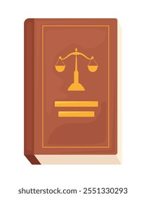 Icono de libro de leyes para jueces aislado