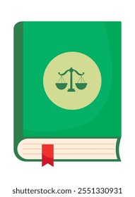 Icono de libro de leyes para jueces aislado