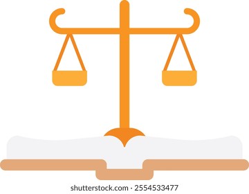 Law Book Justice Icon Vector Flat Illustration