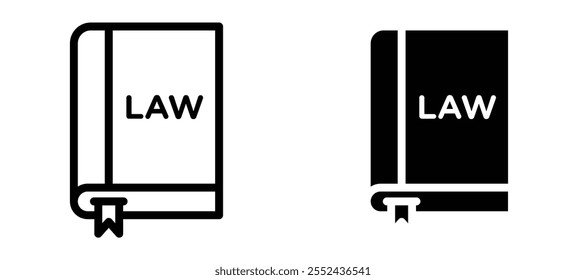 Conjunto de Vector de icono de delineador de libro de leyes.