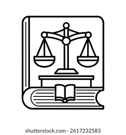 Law Book Outline Vector Illustration