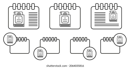 Law book, paper vector icon in calender set illustration for ui and ux, website or mobile application