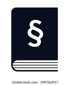 Law Book With Paragraph Symbol Vector Icon