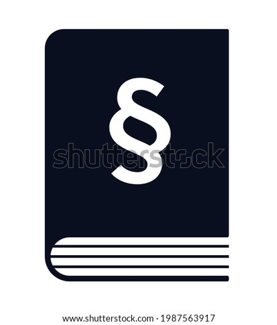 Law book with paragraph symbol vector icon