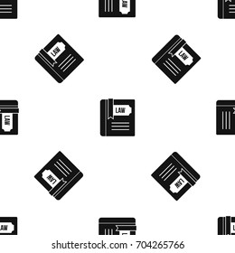 Law book pattern repeat seamless in black color for any design. Vector geometric illustration