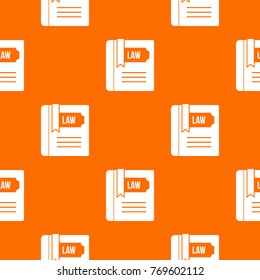 Law book pattern repeat seamless in orange color for any design. Vector geometric illustration