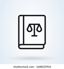 Law Book Simple vector modern icon design illustration