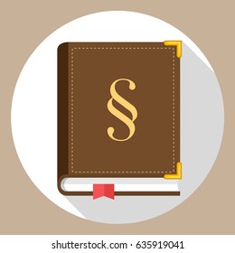 law book statute book with paragraph sign icon flat design vector graphic