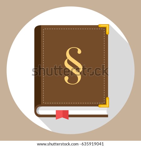 law book statute book with paragraph sign icon flat design vector graphic