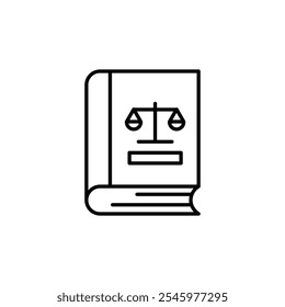 Law Book thin line vector icon.