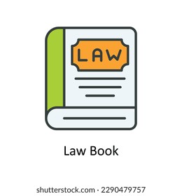 Law Book Vector  Fill outline Icons. Simple stock illustration stock
