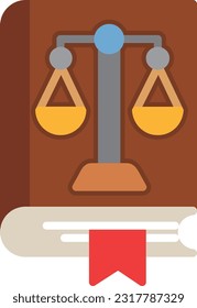 Estilo plano del icono del libro de leyes
