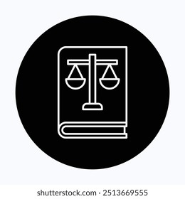 law book vector icon, justice and law, book with libra sign,