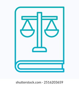 law book vector icon, justice and law, book with libra sign, Isolated Lineal Gradient Vector Icon.