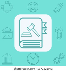 Law book vector icon sign symbol