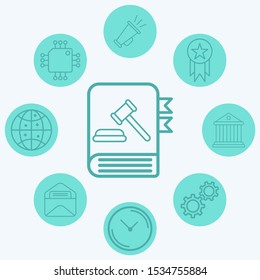 Law book vector icon sign symbol