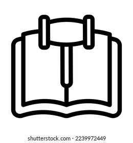 Law Book Vector Line Icon Design
