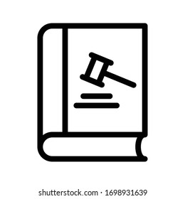 icono de línea delgada vectorial del libro de leyes 