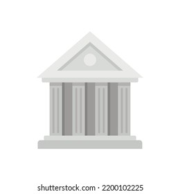 Law Building Icon. Flat Illustration Of Law Building Vector Icon Isolated On White Background