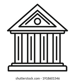 Law building icon. Outline law building vector icon for web design isolated on white background