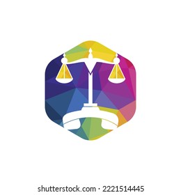 Law call vector logo design template. Handset and balance icon design.