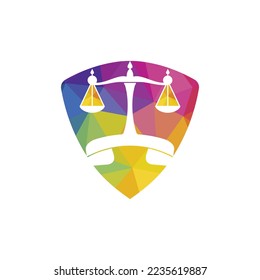 Law call vector logo design template. Handset and balance icon design.