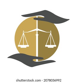 Law Care Logo design template. Balance logo design related to attorney, law firm or lawyers.
